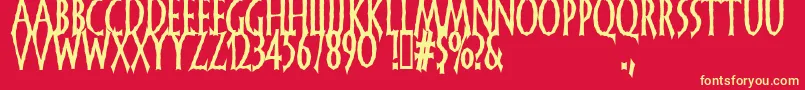 Frand Font – Yellow Fonts on Red Background