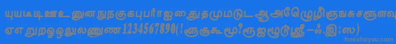 フォントTharakaiRegular – 青い背景に灰色の文字