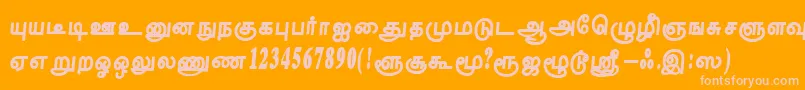 Шрифт TharakaiRegular – розовые шрифты на оранжевом фоне