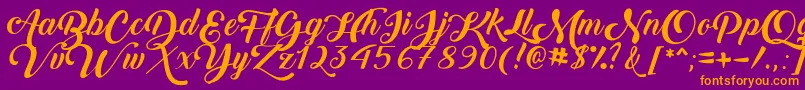 BackToBlackDemo Font – Orange Fonts on Purple Background