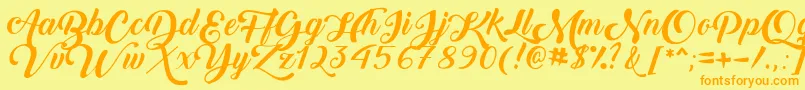 BackToBlackDemo Font – Orange Fonts on Yellow Background