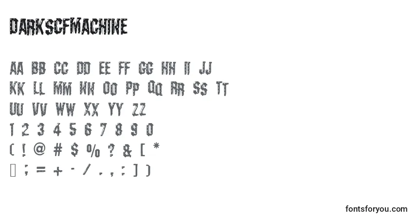 Шрифт DarksCfMachine – алфавит, цифры, специальные символы