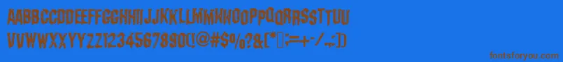 DarksCfMachine Font – Brown Fonts on Blue Background