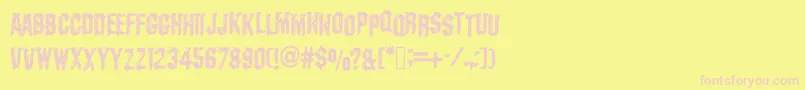 Więcej informacji o czcionce DarksCfMachine Czcionka DarksCfMachine – różowe czcionki na żółtym tle