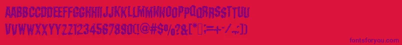 DarksCfMachine-fontti – violetit fontit punaisella taustalla