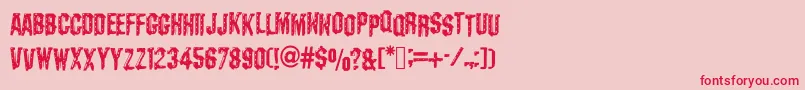 DarksCfMachine-Schriftart – Rote Schriften auf rosa Hintergrund