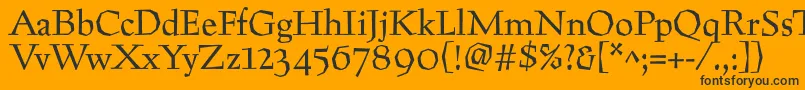 Preissigtext Font – Black Fonts on Orange Background