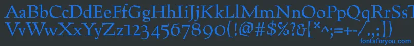 Preissigtext Font – Blue Fonts on Black Background