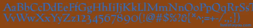 Preissigtext Font – Blue Fonts on Brown Background