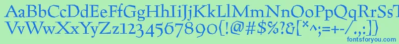 Preissigtext Font – Blue Fonts on Green Background