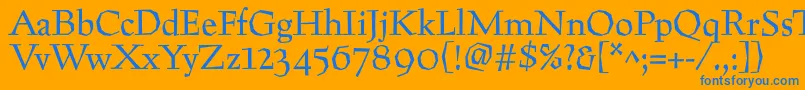 Preissigtext Font – Blue Fonts on Orange Background