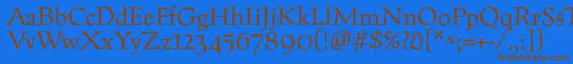 Preissigtext Font – Brown Fonts on Blue Background