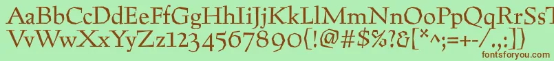 Preissigtext Font – Brown Fonts on Green Background