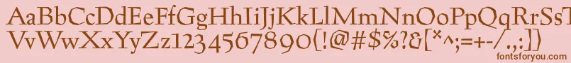 Preissigtext Font – Brown Fonts on Pink Background