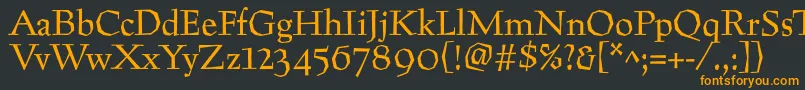 フォントPreissigtext – 黒い背景にオレンジの文字