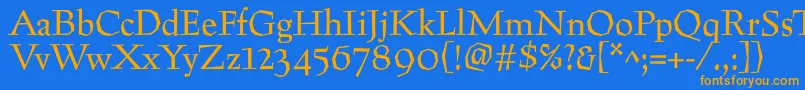 Preissigtext Font – Orange Fonts on Blue Background