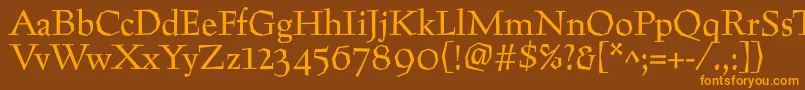 Preissigtext Font – Orange Fonts on Brown Background