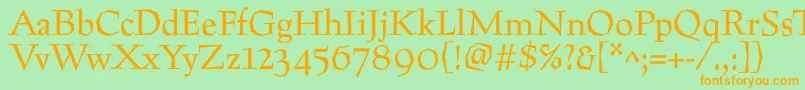 Preissigtext Font – Orange Fonts on Green Background