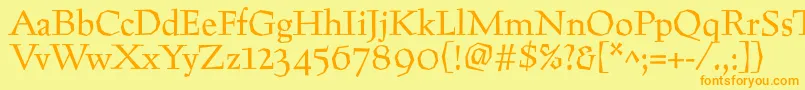 Preissigtext Font – Orange Fonts on Yellow Background