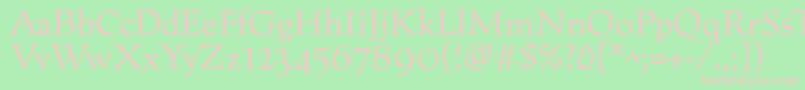 Preissigtext Font – Pink Fonts on Green Background