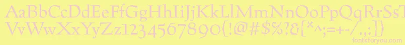 Preissigtext Font – Pink Fonts on Yellow Background
