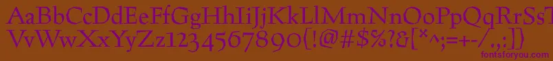 Preissigtext Font – Purple Fonts on Brown Background