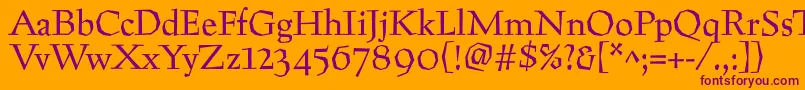 Preissigtext Font – Purple Fonts on Orange Background