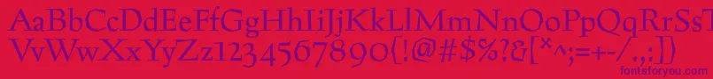 Preissigtext Font – Purple Fonts on Red Background