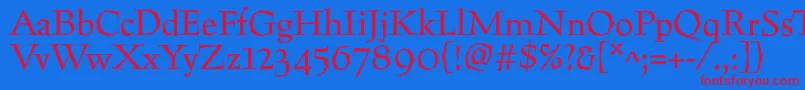 Preissigtext Font – Red Fonts on Blue Background