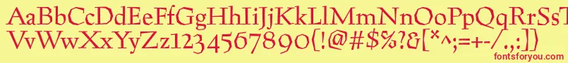 Preissigtext Font – Red Fonts on Yellow Background