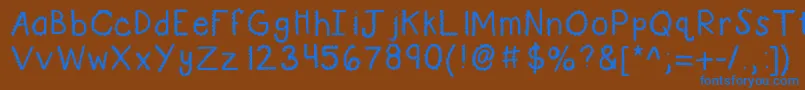 フォントKbturninggears – 茶色の背景に青い文字