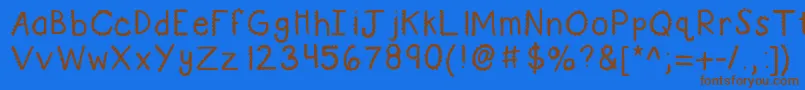 Kbturninggears Font – Brown Fonts on Blue Background