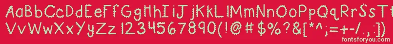 Kbturninggears Font – Green Fonts on Red Background