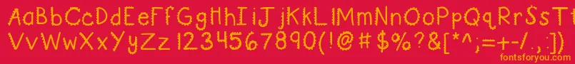 Kbturninggears Font – Orange Fonts on Red Background