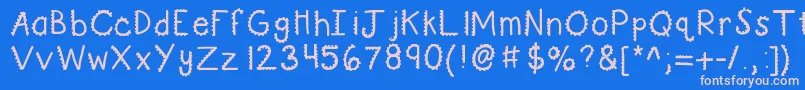More about Kbturninggears Font Kbturninggears Font – Pink Fonts on Blue Background