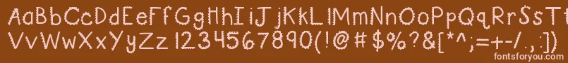 Kbturninggears Font – Pink Fonts on Brown Background