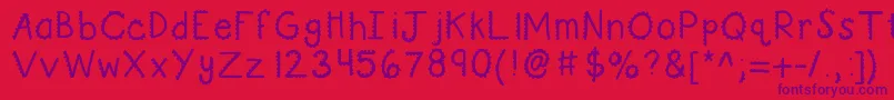 Kbturninggears Font – Purple Fonts on Red Background