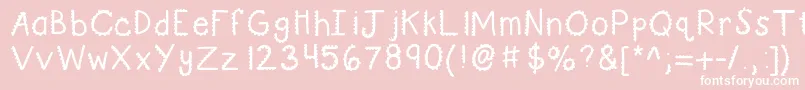 Fonte Kbturninggears – fontes brancas em um fundo rosa