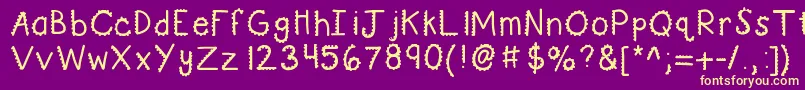 Kbturninggears Font – Yellow Fonts on Purple Background