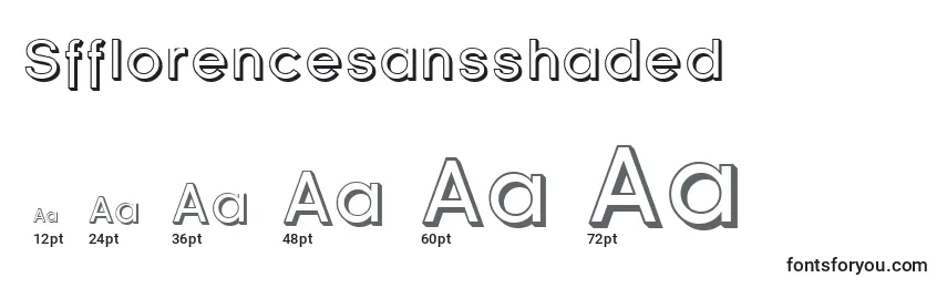 Размеры шрифта Sfflorencesansshaded