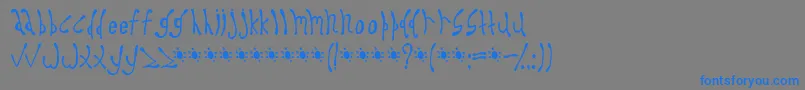 フォントDysprosium – 灰色の背景に青い文字