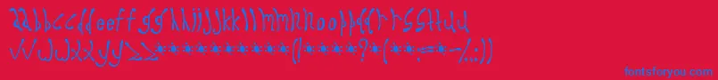 フォントDysprosium – 赤い背景に青い文字