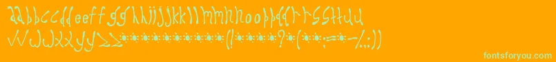 Dysprosium Font – Green Fonts on Orange Background