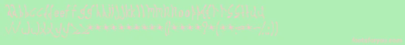 Dysprosium-Schriftart – Rosa Schriften auf grünem Hintergrund