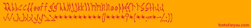 Dysprosium Font – Red Fonts on Orange Background