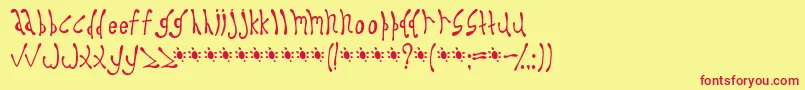 Dysprosium Font – Red Fonts on Yellow Background
