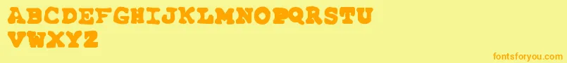FarAwaySoClose Font – Orange Fonts on Yellow Background