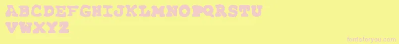 Czcionka FarAwaySoClose – różowe czcionki na żółtym tle