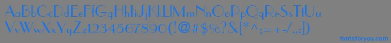 ParisianLt-Schriftart – Blaue Schriften auf grauem Hintergrund