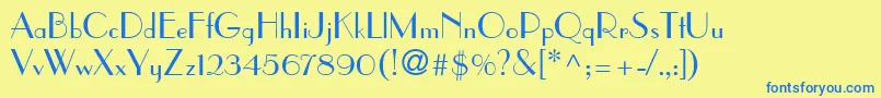 ParisianLt Font – Blue Fonts on Yellow Background